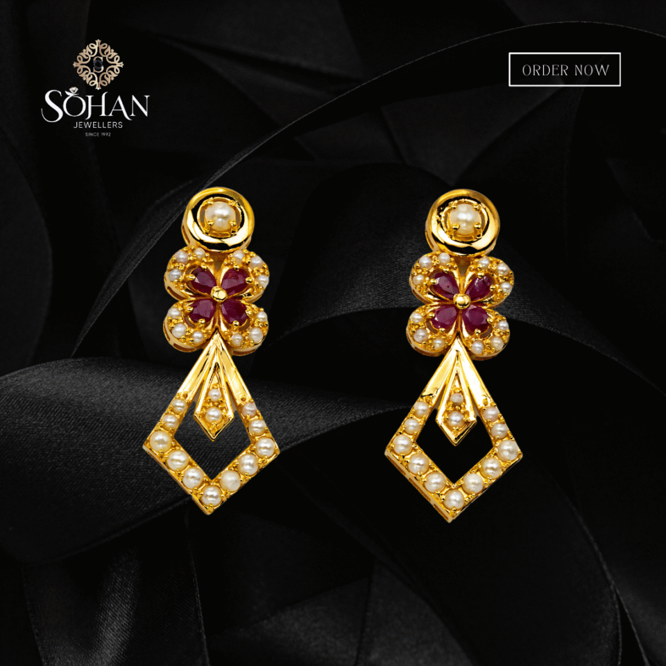 Bahraini Crimson Bloom Earring