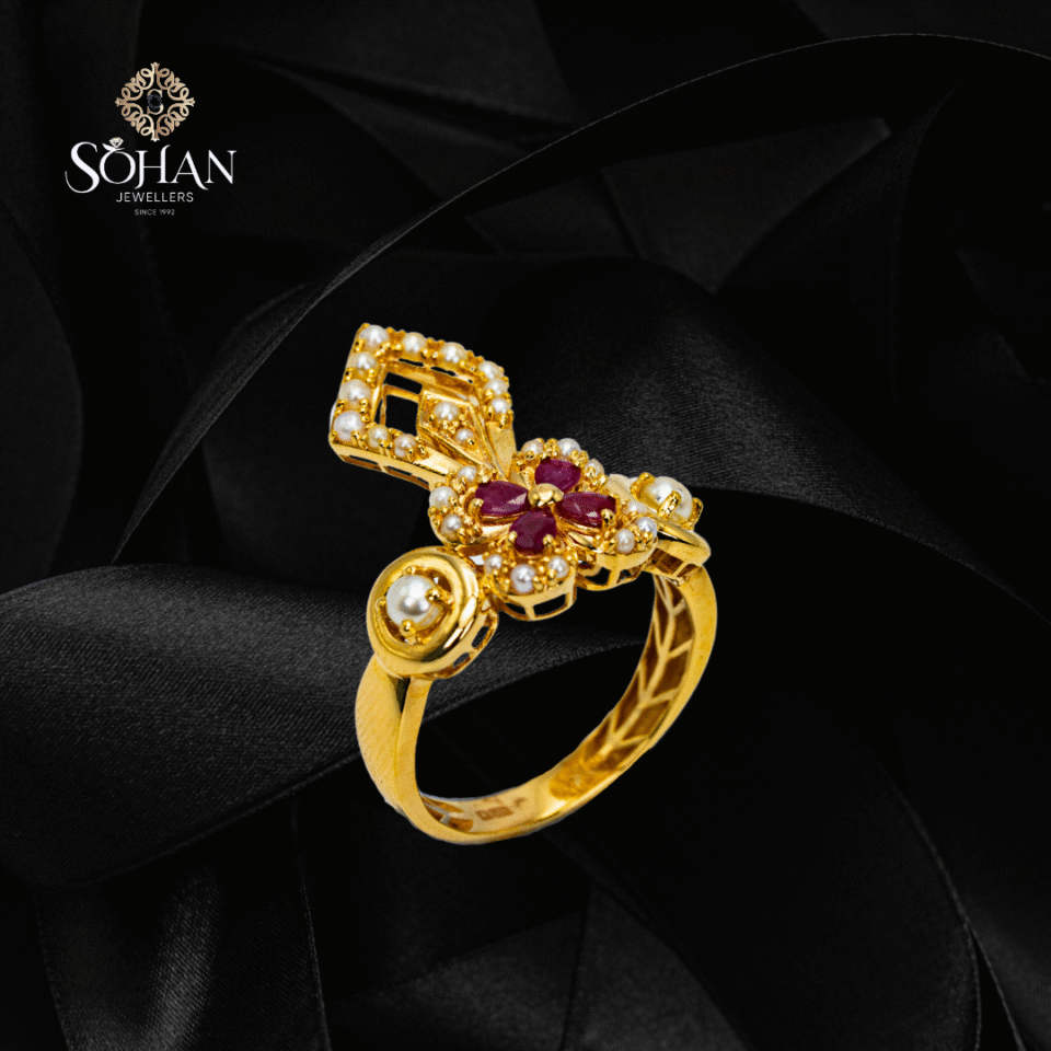 Bahraini Crimson Bloom Ring
