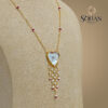 Bahraini Heartfelt Pearl Necklace - Side View
