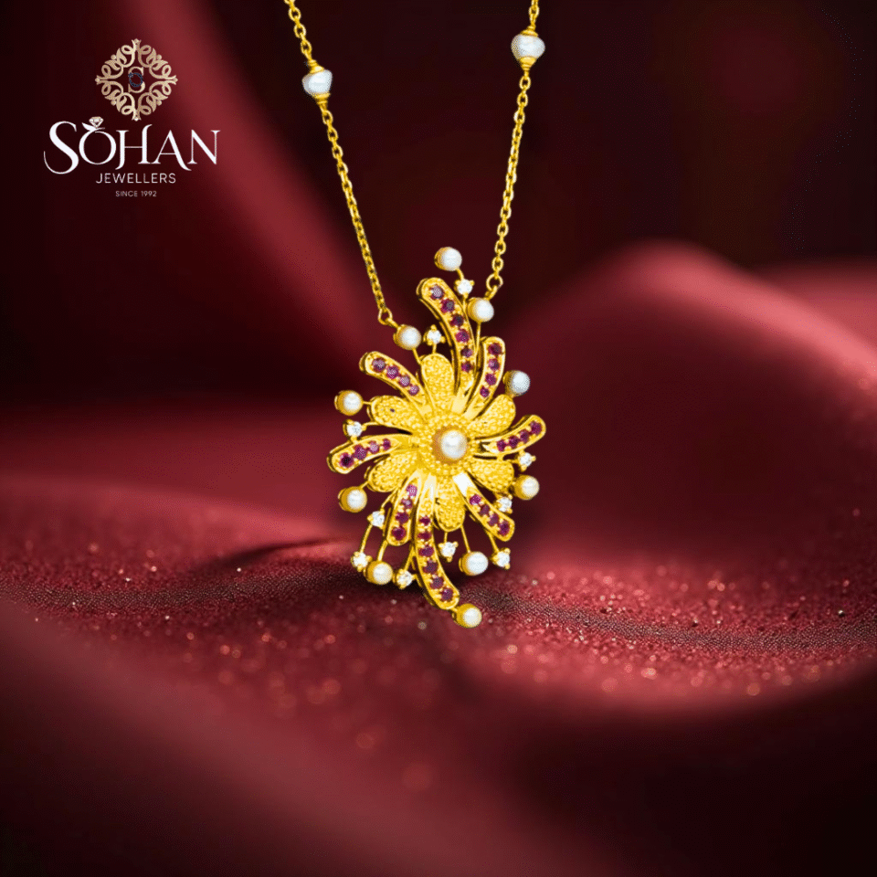 Bahraini Sapphire Blossom Necklace 2