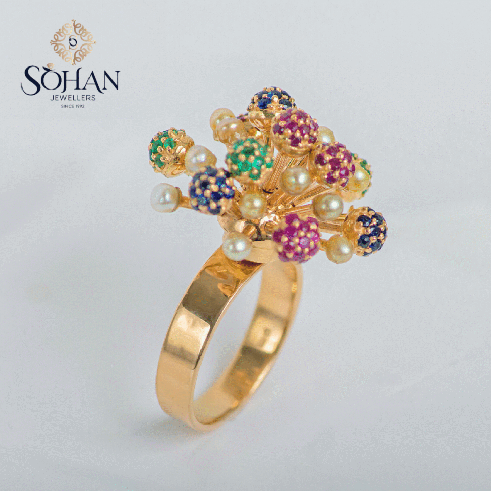 Bahraini Pearl Cluster Ring