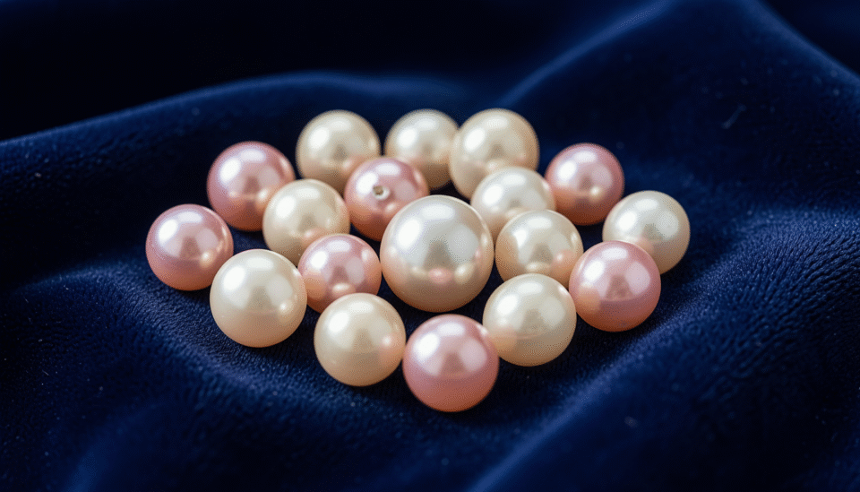 Loose natural Bahraini pearls with warm cream luster displayed on dark velvet for investment evaluation